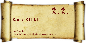 Kacs Kitti névjegykártya